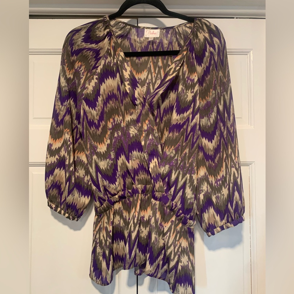 Parker 3/4 sleeve drop waist shirt size S